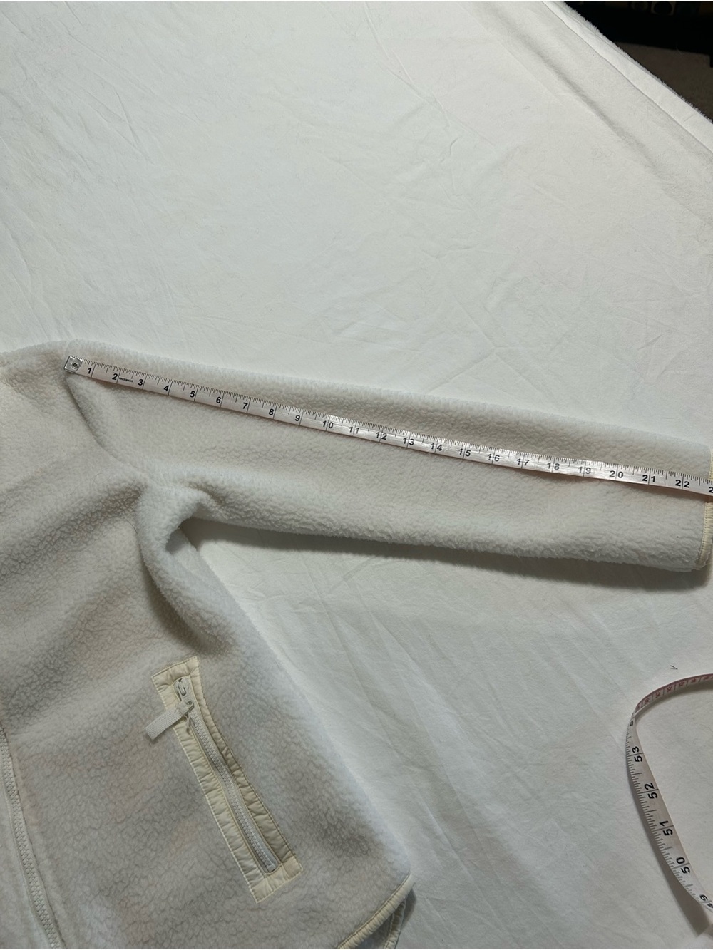 Talbots Ivory Sherpa Fleece Full Zip Jacket Small Cozy Coastal Grandma - Picture 7 of 10